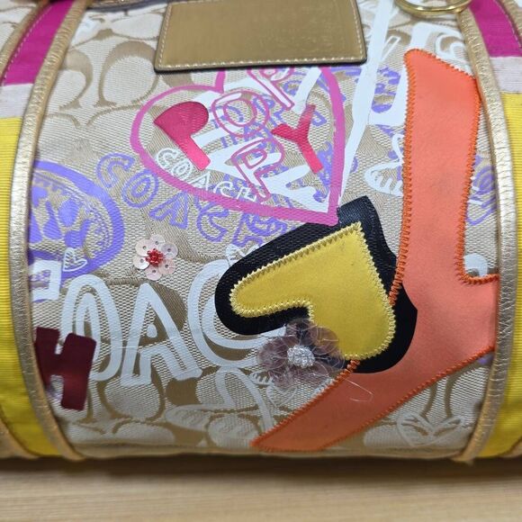 Coach RARE Poppy Graffiti Applique Glam Tote - Picture 5 of 16